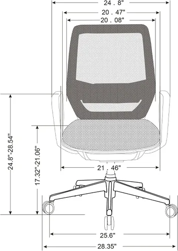 Vista 3 de WorkPro® Sentrix Silla de oficina ergonómica de malla/malla con respaldo medio, brazos fijos, negro, compatible con BIFMA