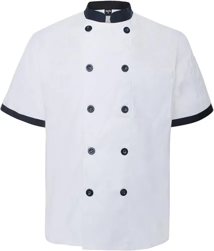 Vista 17 de TopTie - Bata de chef unisex de manga corta Negro