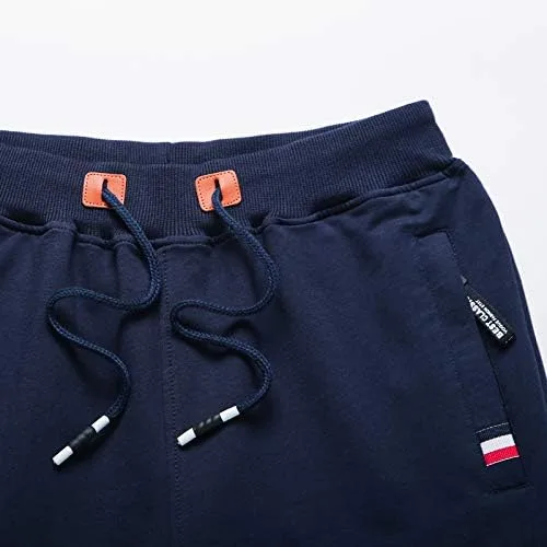 Vista 3 de Pantalones cortos casuales de verano de algodón de ajuste clásico con cintura elástica y bolsillos con cremallera