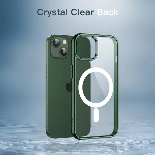 Vista 5 de JETech Funda magnética para iPhone 13 de 6.1 pulgadas, compatible con carga inalámbrica MagSafe, a prueba de golpes, parte trasera transparente