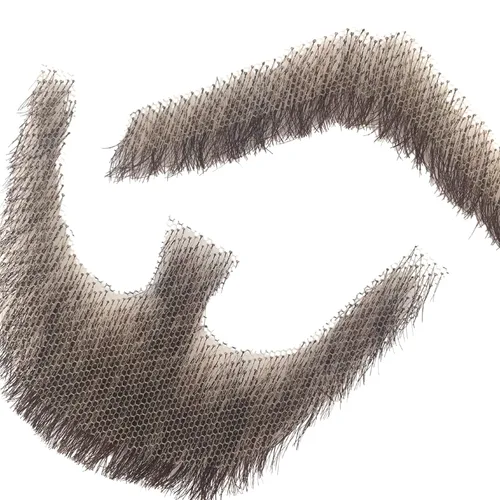 Vista 6 de Bigotes falsos de cabello humano hecho realista con barba falsa hombre barba de cabra para adultos y niños, entretenimiento, drama, fiesta