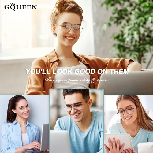 Vista 2 de GQUEEN Gafas transparentes falsas sin receta para lentes de sol, marco rectangular, 201512