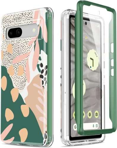 Vista 7 de Esdot Funda para Google Pixel 7A con protector de pantalla integrado, funda resistente de grado militar con diseños lindos de moda para mujeres