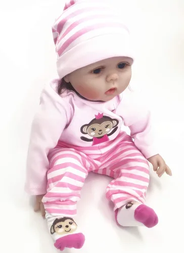 Vista 2 de Tatu Ropa para Muñeca Bebé Niña Reborn 20-22 Pulgadas Bebé Niña Recién Nacida Conjunto de Accesorios de 4 Piezas