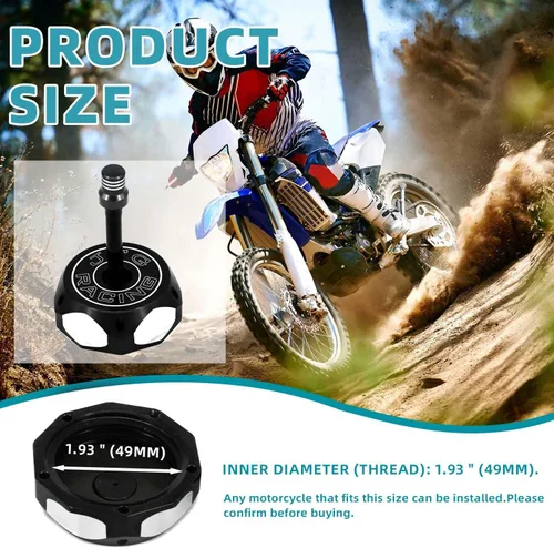 Vista 2 de Tapón de gasolina para motocross, tapa de depósito de combustible de motocicleta con válvula de respiración, universal CNC para SSR, Taotao Apollo