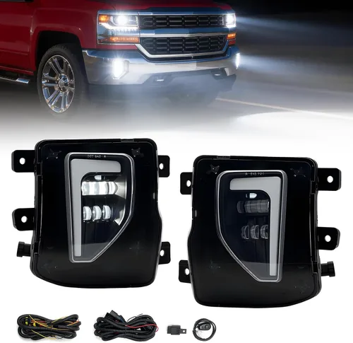 Vista 20 de Shocklight Luces antiniebla LED de repuesto para Dodge Ram 1500 2009-2012, Dodge Ram 2500 3500 2010-2018 Lámparas antiniebla izquierda y derecha