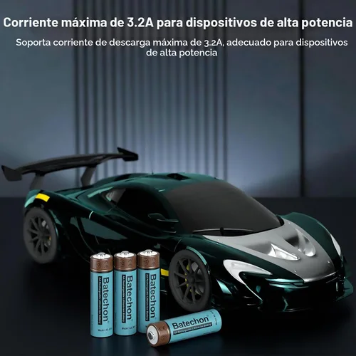 Vista 5 de Batería AA recargable de litio con cargador, paquete de 8 baterías de litio AA recargables, baja autodescarga y larga duración de hasta 2000 ciclos