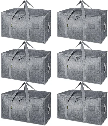 Vista 54 de BALEINE Paquete de 2 bolsas de mudanza de gran tamaño con asas reforzadas, bolsa de almacenamiento resistente para ropa, suministros de mudanza