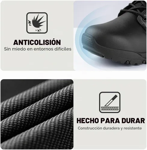 Vista 7 de FREE SOLDIER Men's Waterproof Side Zip Work 8" Tactical Boot Negro intenso