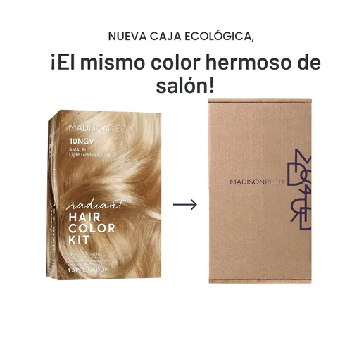 Vista 9 de Madison Reed - Kit de tinte radiante para el cabello, tinte permanente para el cabello, cobertura de canas superior, sin amoníaco, rubio Amalfi