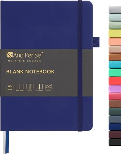 Vista 117 de ⩓ Per Se Cuaderno de Diario con Líneas (3 Paquetes), 160 Páginas Papel Grueso 100GSM, A5 Tapa Dura Cuadernos con Rayas Universitarias para Escribir