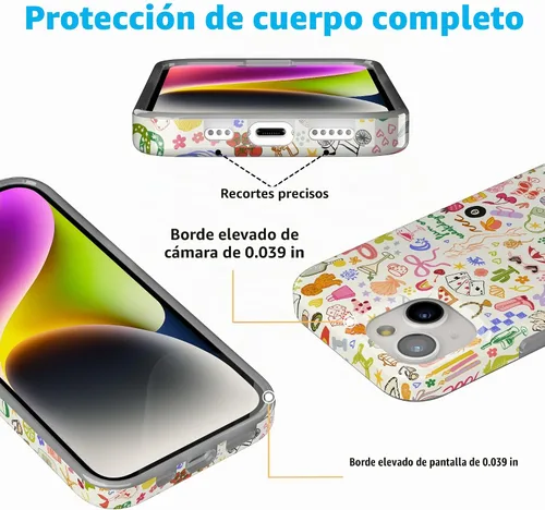 Vista 2 de Casely Funda para iPhone 15 Todas las cosas divertidas Diversión en días laborables Compatible con MagSafe Diseño clásico de carcasa