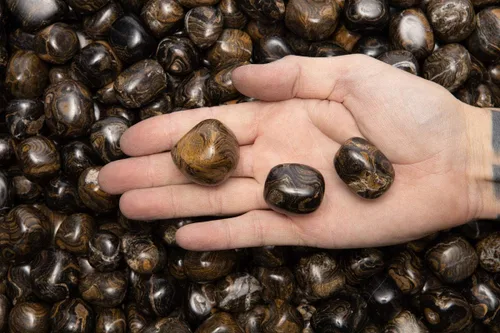 Vista 4 de Fantasia Materiales: 1 libra de piedras pulidas de estromatolita natural de Perú