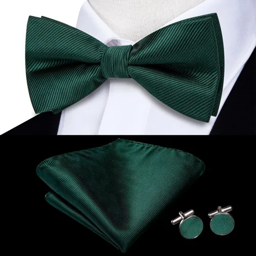 Vista 2 de Dubulle Pajarita para hombre, diseño floral de cachemira, conjunto de pajarita y alfiler de solapa, gemelos cuadrados de bolsillo para boda