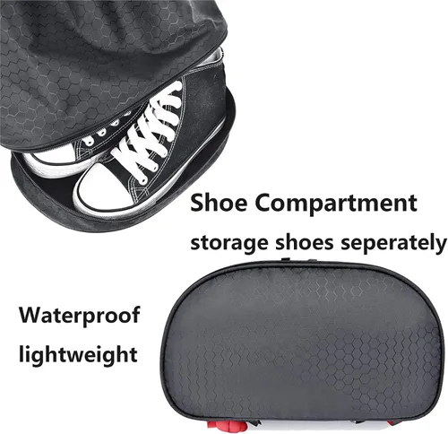 Vista 6 de Mochila impermeable con cordón para natación, salida seca y húmeda, gimnasio, yoga, deporte, hombro, mochila casual, Rosado, 15.4*11.8*7, Mochilas