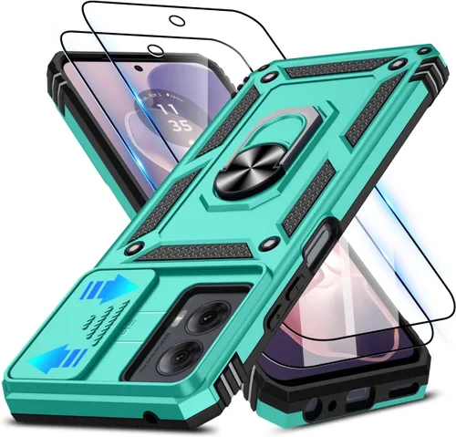 Vista 186 de ATUMP for Moto G-Play-2024 Case with Camera Lens Cover & HD Screen Protector(2 Pcs), [10FT Military Grade Drop Protection] Magnetic Ring Holder