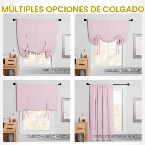 Vista 2 de NICETOWN Cortina Opaca con Aislamiento Térmico – Persiana Enrollable para Ventana de Bebé para Dormitorio/Acción de Gracias