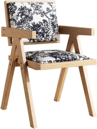Vista 17 de YVYKFZD Juego de sillas de comedor de madera maciza, sillas de cocina sin brazos, silla de comedor tapizada con respaldo, sillón de terciopelo