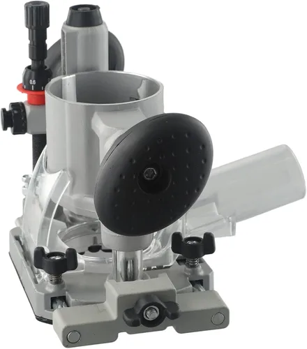 Vista 5 de 2.559 in Plunge Router Base Carpintería Recorte Fresado con cerradura de leva de acero ajustable y bujes de aluminio, plata+negro
