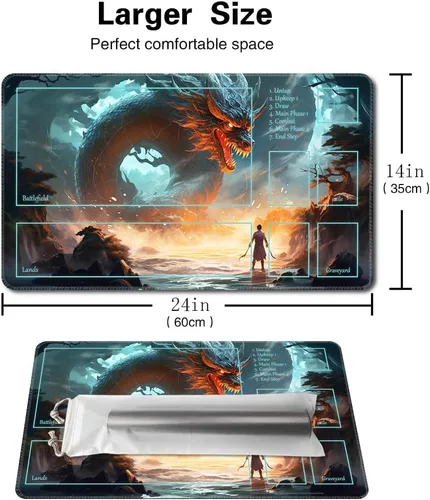 Vista 2 de MTG - Tapete de juego de tamaño 24 x 14 pulgadas, impresión antideslizante, ideal para entusiastas de los juegos de cartas, tapete de juego TCG