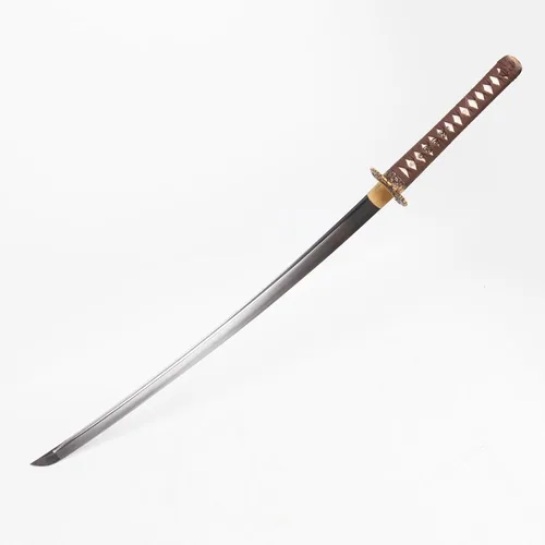 Vista 9 de Espada samurái real forjada a mano con acero T10 templado con arcilla, espada Katana de espiga completa afilada, 41 pulgadas Full Tang Katana