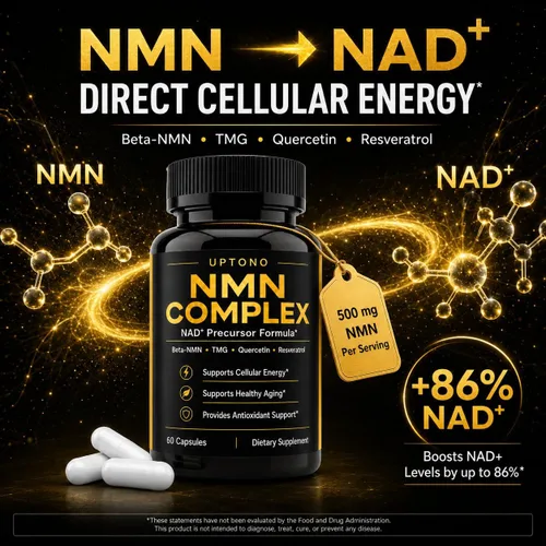 Vista 2 de NMN Complex 500 mg, TMG, Quercetina, Resveratrol, 60 Cápsulas, 30 Porciones