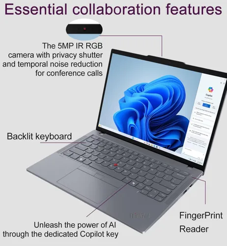 Vista 3 de Lenovo ThinkPad T14 - Computadora portátil, pantalla táctil de 14", Intel
