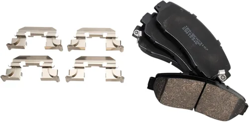 Vista 5 de TRQ Juego de pastillas de freno delanteras y rotores de cerámica, pinzas, mangueras, compatibles con Honda Odyssey 2005-2010