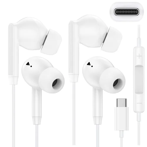 Vista 8 de Samsung - Auriculares con cable USB C, auriculares USB C con cable para Apple iPhone 17e 17 Pro Max 17pro Air 16e 16 15 Plus, auriculares