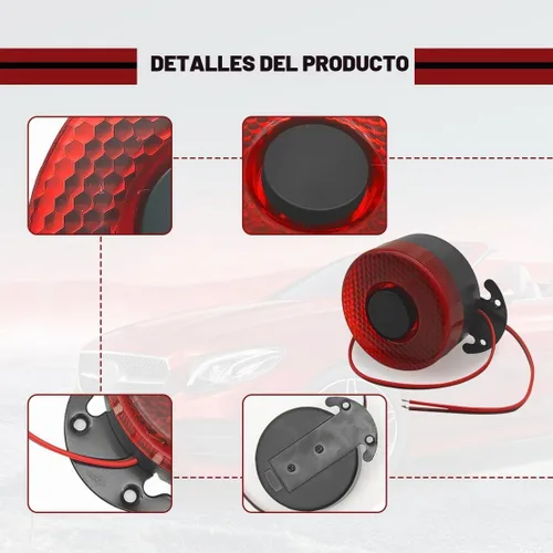 Vista 3 de Alarma de respaldo para automóvil, 12 V/24 V, 105 dB, bocina de respaldo de advertencia automática, sonido inverso con cable/luz, sonido resistente