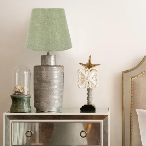 Vista 2 de DOITOOL Pantalla de lámpara de estilo nórdico, cubierta de lámpara de mesa E14, pantalla de tela decorativa para decoración del hogar, oficina
