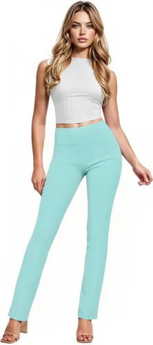 Vista 24 de Hybrid & Company - Pantalones de oficina Millennium ajustados con corte para bota para mujer 10768-negroblanco