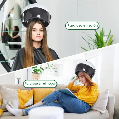 Vista 3 de Secador de pelo con capucha, secador de pelo vertical con capucha sobre ruedas, controles táctiles y tres temperaturas para elegir, secador vertical