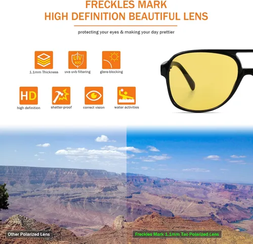 Vista 4 de Lentes de sol vintage retro de los años 70 para mujer y hombre, montura clásica, cuadrada y grande estilo aviador, lentes naranjas de moda UV400