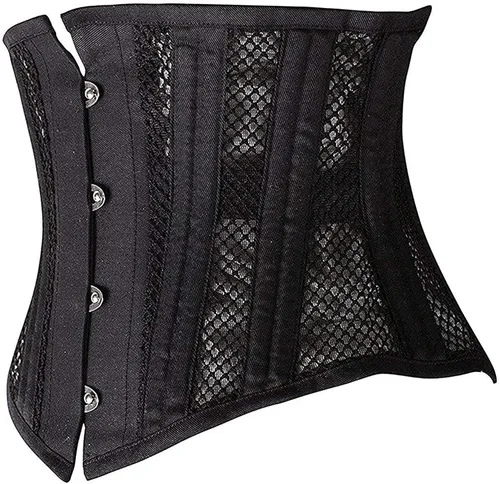 Vista 2 de SHAPERX Corsé de acero 26 para mujer, corsé corto con huesos, torso de entrenamiento de cintura resistente