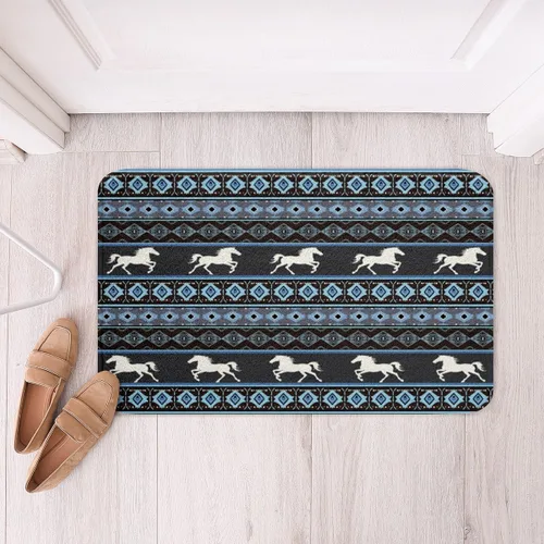 Vista 33 de Feelyou Aztec Bathroom Rugs Aztec Southwestern Printed Bath Mats for Bathroom Bohemian Bath Rugs for Shower Tub Cowboy Cowgirl Bathroom Accossories