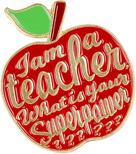 Vista 6 de Holibanna Teacher Gifts Teacher Brooch Letter Enamel Pins Apple Lapel Pins Sweater Clothing Decorative Gift for Girls Women Bag Clothes Jeans