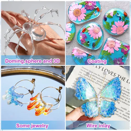 Vista 6 de LET'S RESIN Resina UV, Kit de Resina UV de Alta Viscosidad Transparente y Gruesa de 200g, Resina Epóxica Ultravioleta de Curado Rápido y Baja