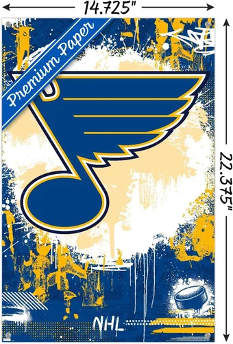 Vista 3 de Trends International NHL St. Louis Blues - Póster de pared con el logotipo Maximalist 23, 14.72 x 22.37 pulgadas, paquete de póster y alfiler premium