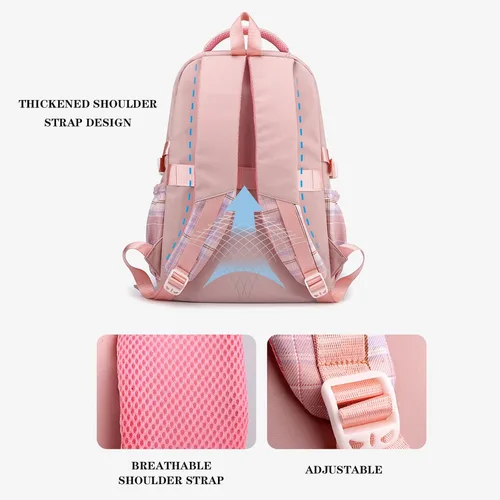 Vista 5 de Mochila de viaje con dibujos animados, mochila impermeable de gran capacidad para regalos de Navidad (7, A)