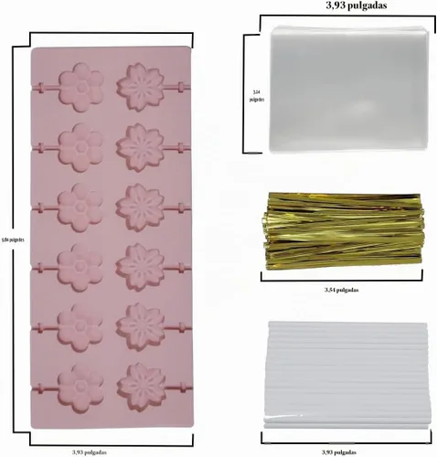 Vista 2 de Molde de silicona para piruletas de flores: el molde de piruleta de chocolate se puede utilizar para hacer una variedad de dulces hechos a mano como