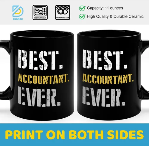 Vista 5 de Best Accountant Ever - Taza de regalo divertida y única, regalo para compañeros de trabajo, regalo para miembros de la familia, regalos
