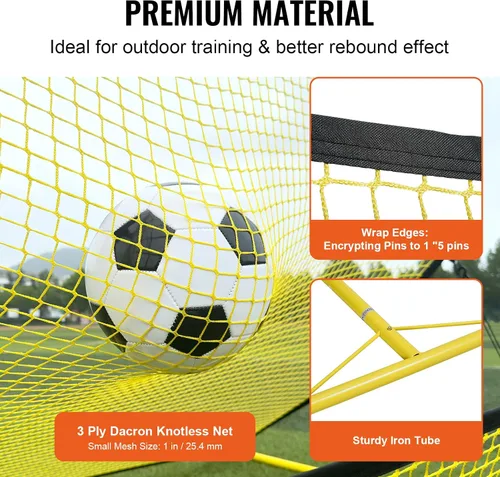 Vista 4 de VEVOR Soccer Trainer，Portable Soccer Rebounder Net, Iron Soccer Practice Equipment, Sports Football Rebounder Wall with Portable Bag, Perfect for