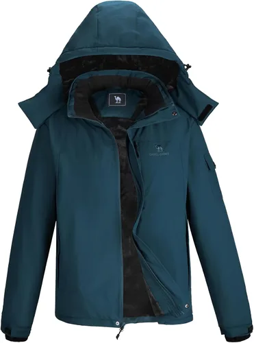 Vista 8 de CAMEL CROWN - Chaqueta de invierno para hombre, impermeable, chaqueta de esquí con forro polar cálido, resistente al viento, para nieve, lluvia
