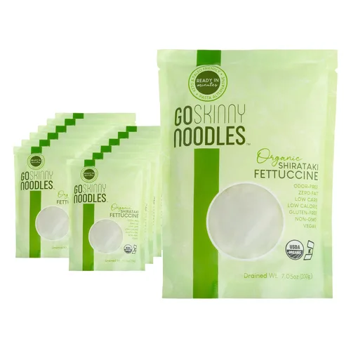Vista 11 de GoSkinny Noodles Angel Hair (paquete de 6), Shirataki y Konjac orgánico, bajo en carbohidratos, bajo en calorías, sin gluten, vegano, keto, paleo