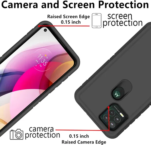 Vista 3 de Funda protectora resistente para Motorola Moto G Stylus 2021, a prueba de golpes, a prueba de polvo, 3 en 1, para Moto G Stylus 5G 2021 (negro)