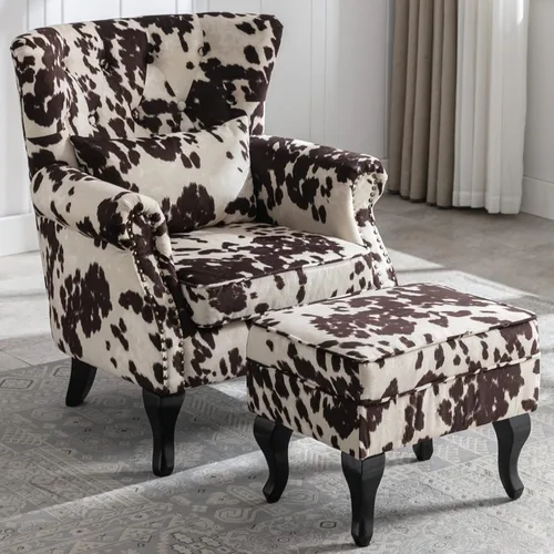 Vista 27 de Sillas de Brazo de Lectura Accent Sillas Midcentury Modernas Cómodas Silla de Sofá de Esquina, Silla de Club Wingback de Sala de Espera con Respaldo