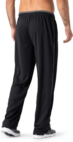 Vista 2 de Magnivit - Pantalones deportivos ligeros para hombre, ajuste holgado, parte inferior abierta, de malla, atléticos, con bolsillos con cremallera