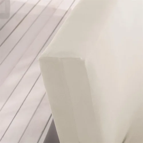 Vista 4 de Funda de sofá cama sin brazos de color liso de poliéster y elastano, elástica, para futón, 3 plazas, elástica, plegable, se adapta a sofá cama Beige