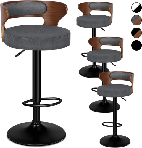 Vista 13 de ALFORDSON Juego de 2 taburetes de bar, taburetes de bar giratorios de altura ajustable para encimera de cocina, modernas sillas de bar tapizadas